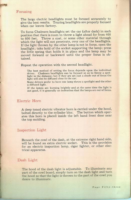 1915 Chalmers Book of Instructions Page 34